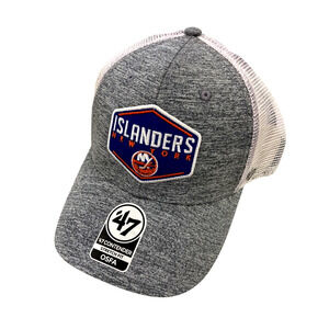 New York Islanders NHL Charcoal Hat Stretch Fit Mesh New Adult One Size Logo